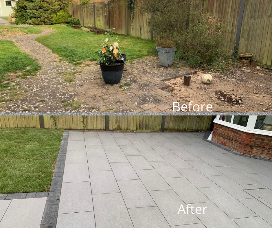 Porcelain Paving patio in Wythall