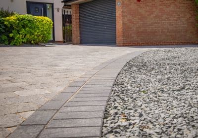close up of a block paving driveway in solihull